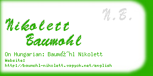 nikolett baumohl business card